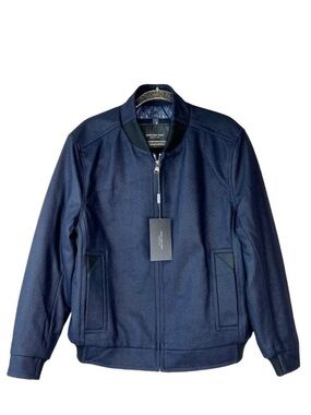 Marc New York Jacket Barlow Men’s Medium Letterman Varsity Bomber Navy Blue NWT